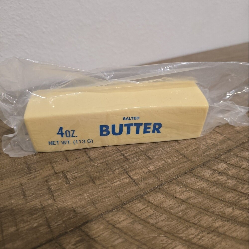 Yellow Salted Butter Stick Squeezable Squeeze Toy Stress Reliever 4 oz Plastic